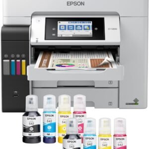 Epson EcoTank Pro ET-5800 Wireless Color All-in-One Supertank Printer with Scanner, Copier, Fax and Ethernet, White